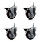 Service Caster 4 Inch Maroon Polyurethane 38 Inch Threaded Stem Caster Set with Brake SCC-TS20S414-PPUB-MRN-PLB-381615-4 - alternate 1